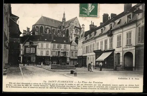 AK Saint-Florentin, La Place des Fontaines
