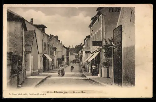 AK Champagne, Grande Rue, Strassenpartie im Ortskern