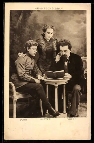 AK Hans Eschelbach mit Ehefrau und Sohn