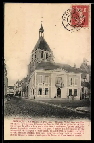 AK Brienon, La Mairie et l`Eglise