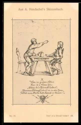 Künstler-AK Albert Hendschel: No. 55, Vater und Sohn
