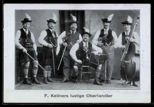 AK F. Kellners lustige Oberländer mit Instrumenten