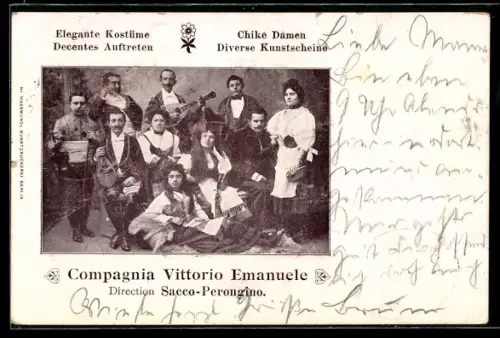 AK Compagnia Vittorio Emanuele, Gruppenbild mit Instrumenten
