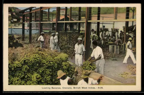 AK Grenanda, Loading Bananas, Verladen von Bananen