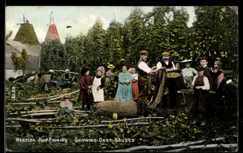 AK Kent, Hop-Picking, Showing Oast Houses, Landwirtschaft