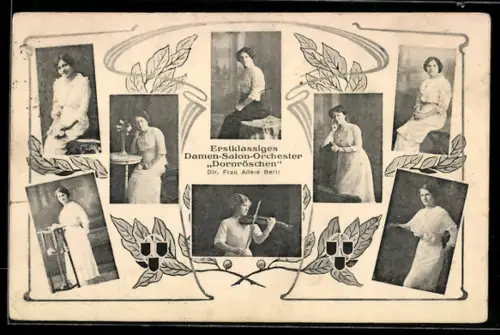 AK Erstklassiges Damen-Salon-Orchester Dornröschen