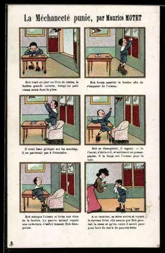 Künstler-AK sign. Maurice Motet: La Méchanceté punie