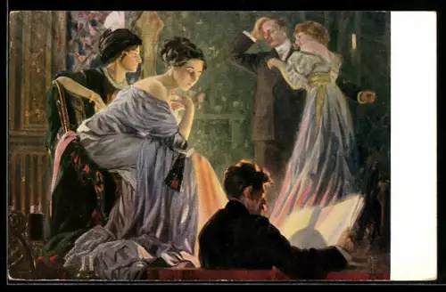 Künstler-AK Caputo: Die Theaterprobe