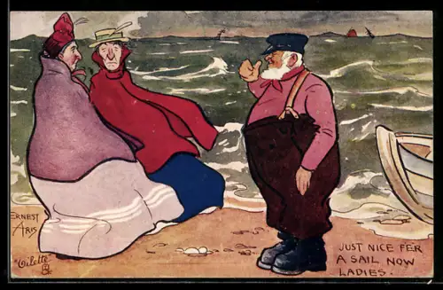 AK Fischer sieht zwei Frauen in wehenden Mänteln