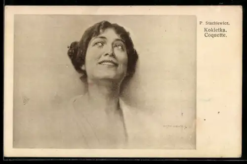 Künstler-AK sign. P. Stachiewicz: Coquette