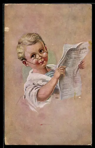 Künstler-AK sign. O. Bösel: Der kleine Politiker