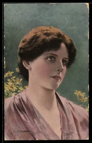 Künstler-AK sign. Paul Thumann: Porträt einer eleganten Dame