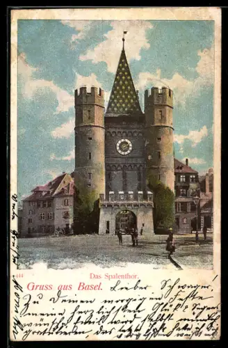 AK Basel, Passanten am Spalenthor