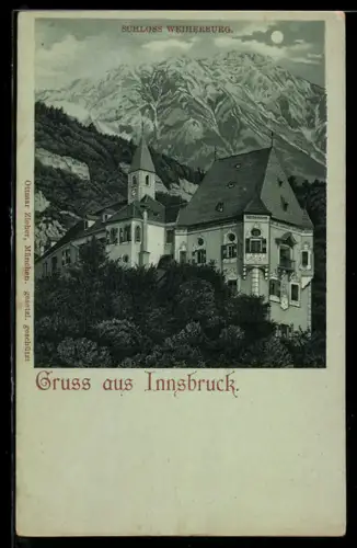 Mondschein-AK Innsbruck, Schloss Weiherburg
