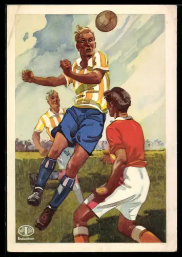 AK Fussballspieler auf der Torjagd