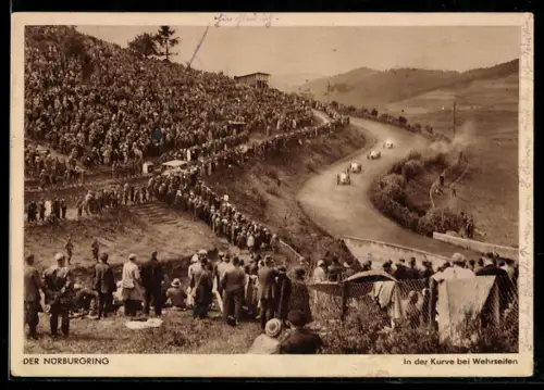 AK Autorennen auf dem Nürburgring, Kurve bei Wehrseifen