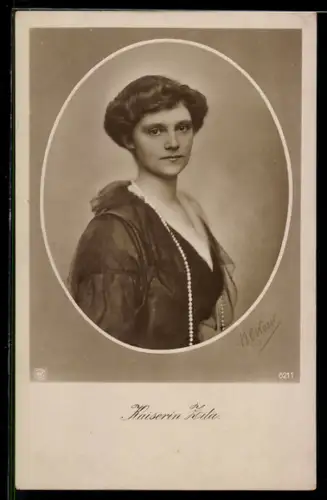 AK Kaiserin Zita von Österreich mit Perlenkette