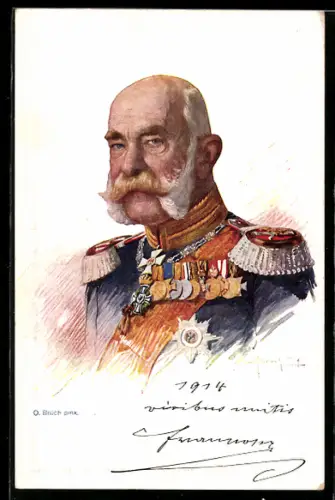 AK Portrait Kaiser Franz Josef I. von Österreich in Uniform mit Orden