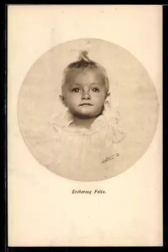 AK Portraitaufnahme Erherzog Felix von Österreich als Kleinkind