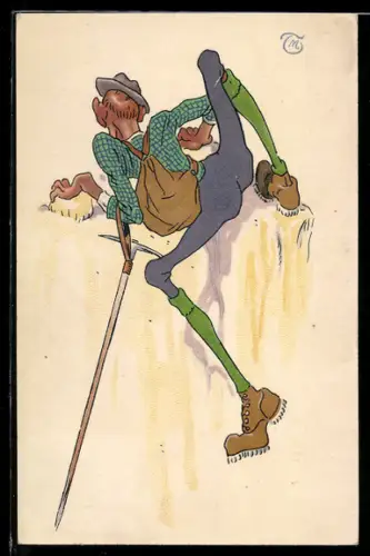 AK Bergsteiger erklimmt einen Berg