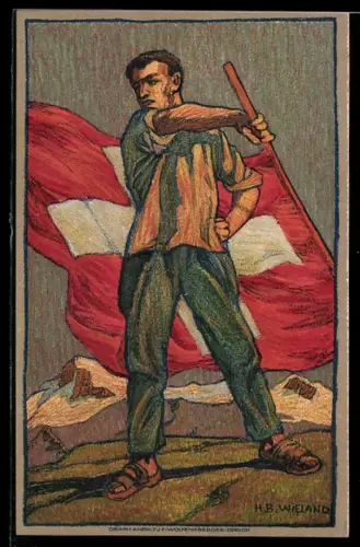 AK Schweizer Bundesfeier 1912, für das Rote Kreuz