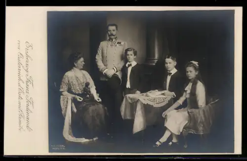 AK Erzherzog Franz Ferdinand von Österreich d`Este im Kreise seiner Familie