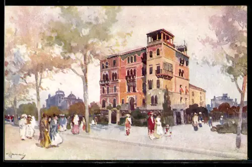 Künstler-AK Lido di Venezia, Hotel Villa Regina