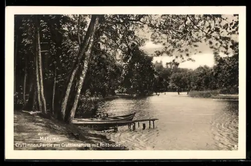 AK Cruttinnen, Partie am Cruttinafluss mit Reitbrücke