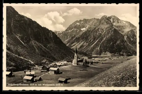 AK Mittelberg-Bödmen, Panorama mit Widderstein