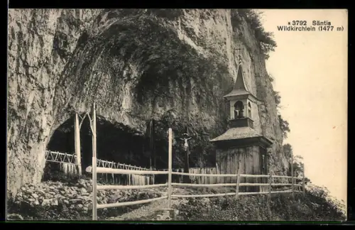 AK Wildkirchli, Partie an der Kapelle
