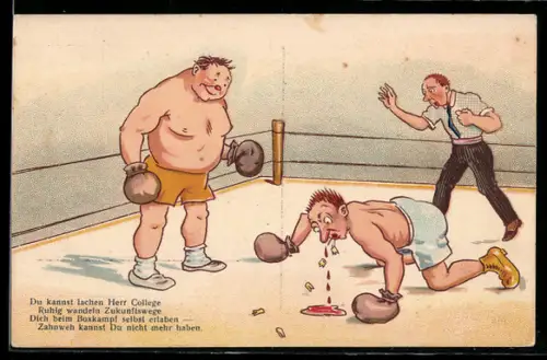 AK Boxer schlägt seinem Gegner mehrere Zähne aus