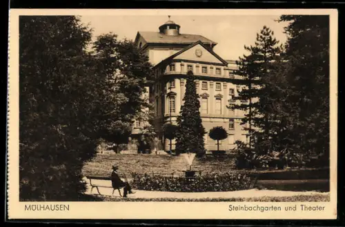 AK Mulhouse, le Théatre vu du Square Steinbach