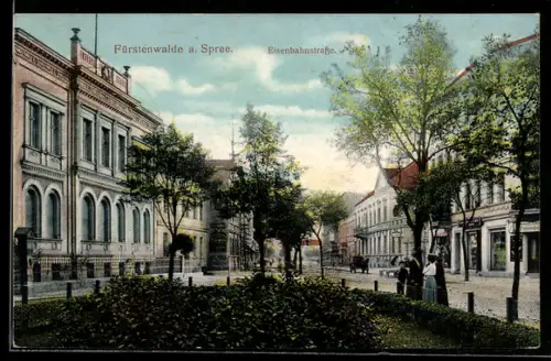 AK Fürstenwalde a. Spree, Partie in der Eisenbahnstrasse