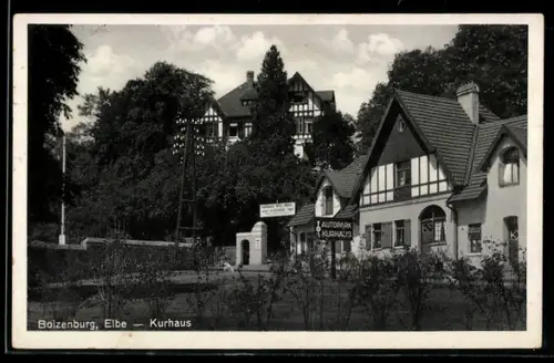 AK Boizenburg /Elbe, Kurhaus mit Garten und Nachbargebäude