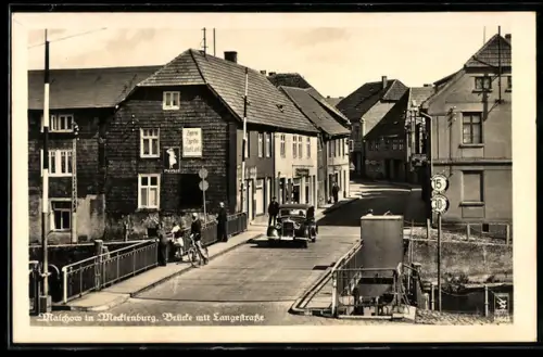 AK Malchow i. Meckl., Brücke mit Langestrasse