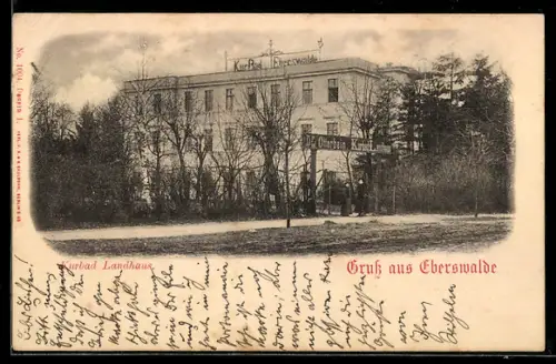 AK Eberswalde, Kurbad Landhaus Dr. Otterbein, mit Strasse