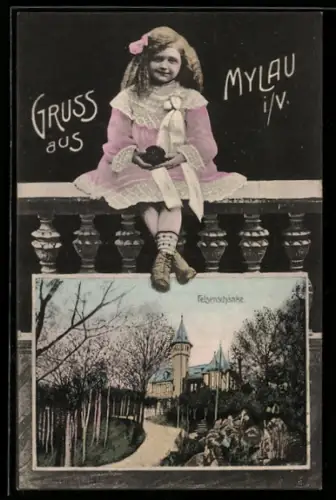 AK Mylau i. V., Gasthaus Felsenschänke