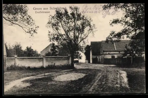 AK Schwerin b. Teupitz, Partie in der Dorfstrasse