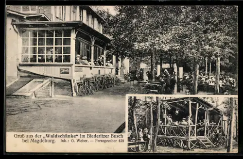 AK Magdeburg, Gasthaus Waldschänke im Biederitzer Busch, Musik