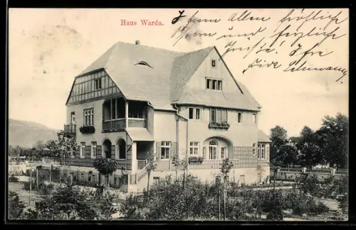 AK Bad Blankenburg, Hotel-Pension Haus Warda