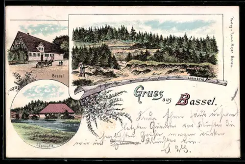 Lithographie Bassel, Lehmberg, Sägemühle