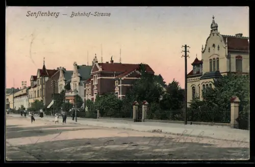 AK Senftenberg, Blick in die Bahnhofstrasse