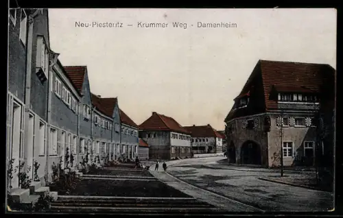 AK Neu-Piesteritz, Krummer Weg, Damenheim