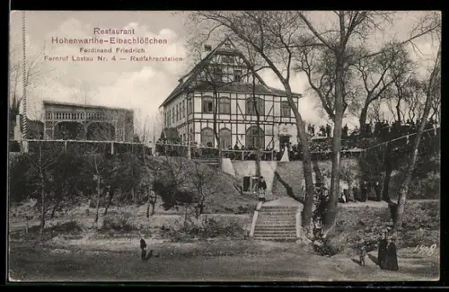 AK Hohenwarthe, Blick zum Restaurant Elbschlösschen