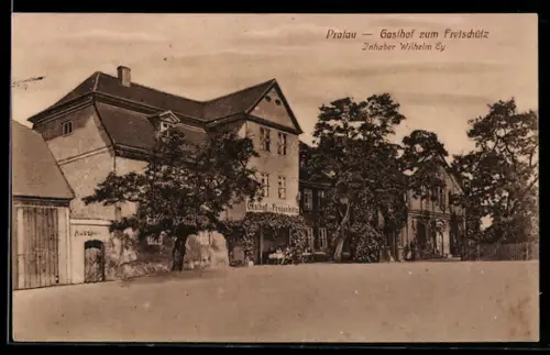 AK Pratau, Partie am Gasthof zum Freischütz von Wilhelm Ey