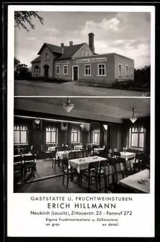 AK Neukirch /Lausitz, Gasthaus von Erich Hillmann, Zittauerstrasse 25