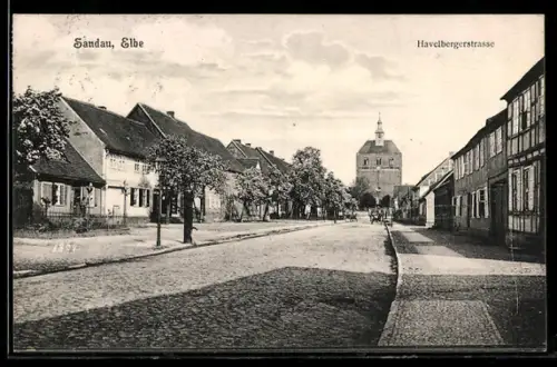 AK Sandau /Elbe, Partie in der Havelbergerstrasse