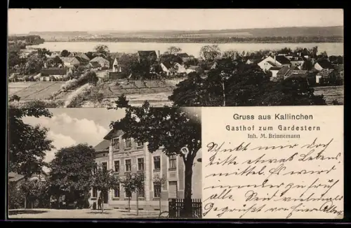AK Kallinchen, Teilansicht und Gasthof zum Gardestern, Inh. M. Brinnemann
