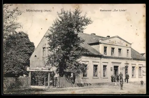 AK Müncheberg /Mark, Restaurant Zur Linde von August Franck