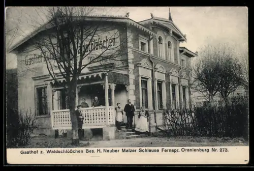 AK Malzer Schleuse, Gasthof zum Waldschlösschen, Bes. H. Neuber
